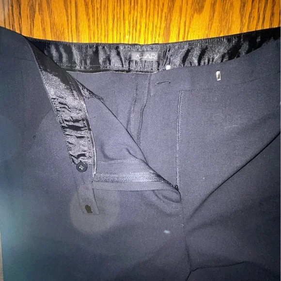 NWT Tahari Elegant Black Wide-Leg Cuff Zip Dress Pants Front Pockets Size 14 - Picture 10 of 12